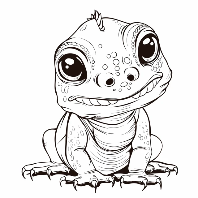 Iguana 5 páginas para colorear gratis para adultos Iguana Bebé
