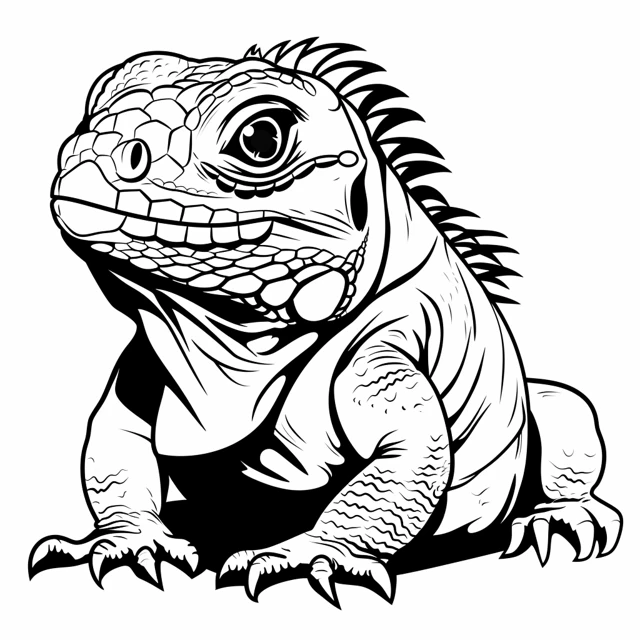 Iguana 6 páginas para colorear para Iguana Bebé