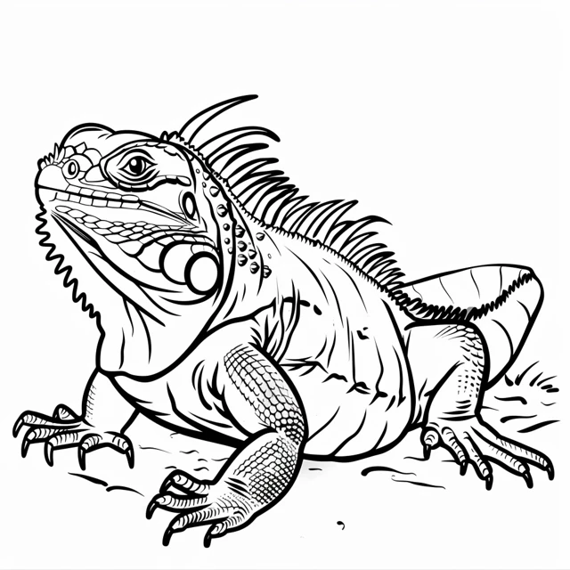 Iguana 8 páginas para colorear imprimibles gratis Iguana Bebé