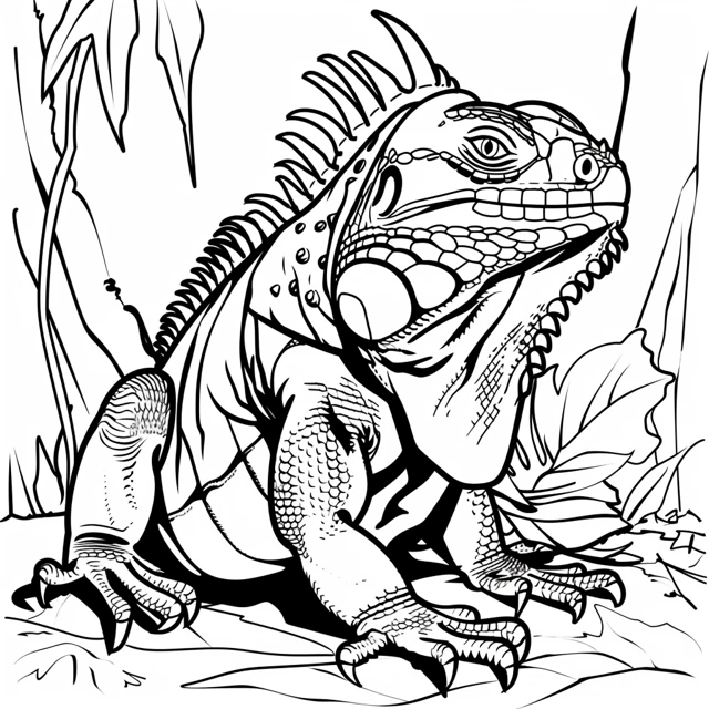 Iguana 29 páginas para colorear Iguana Comiendo Hojas imprimibles gratis