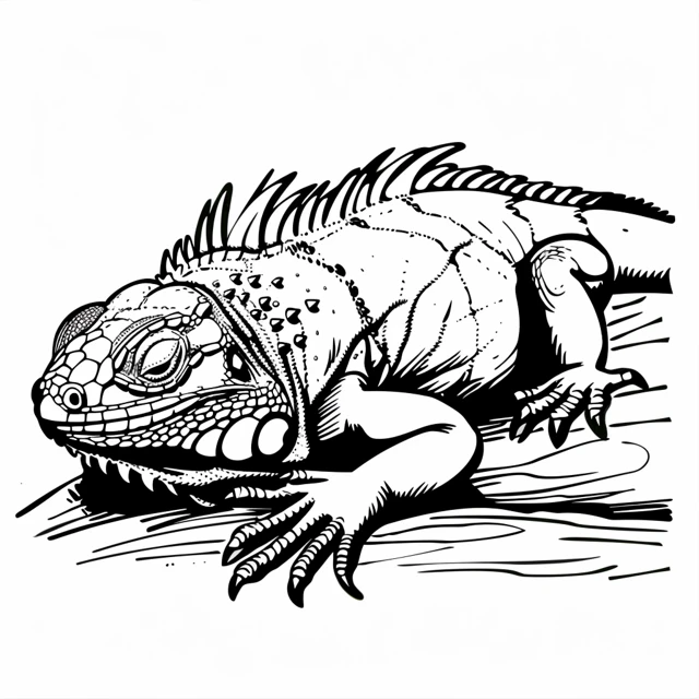 Iguana 37 dibujos para colorear Iguana Durmiendo