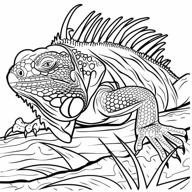 Iguana 38 páginas para colorear para adultos Iguana Durmiendo