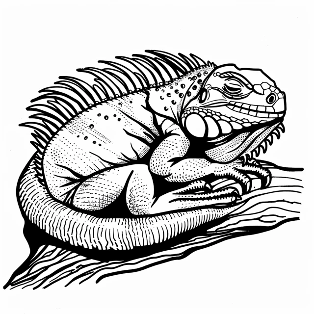 Iguana 39 Iguana Durmiendo dibujos para colorear grinch