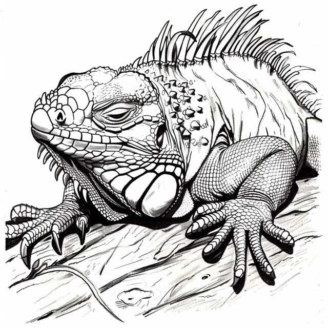 Iguana 43 páginas para colorear Iguana Durmiendo imprimibles