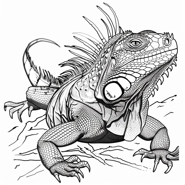 Iguana 22 páginas para colorear Iguana Tomando el Sol imprimibles
