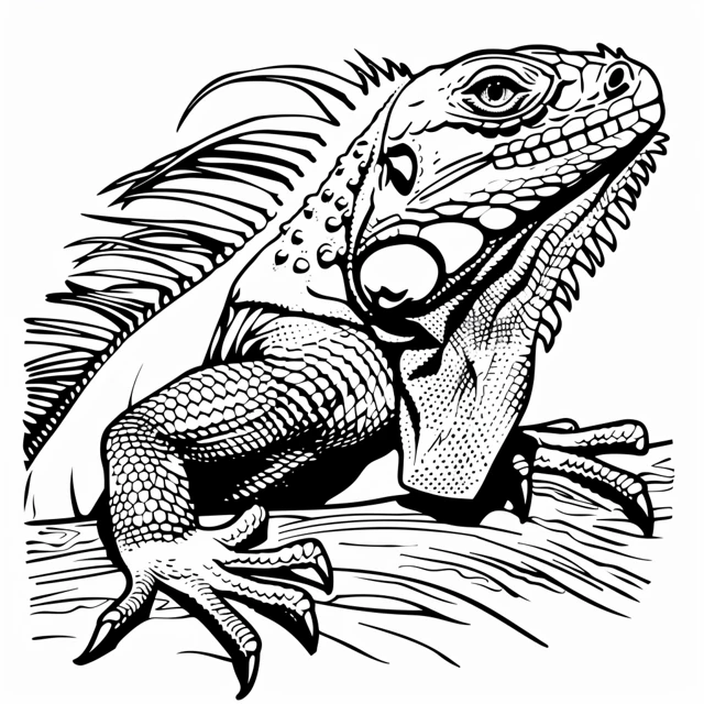 Iguana 26 páginas para colorear imprimibles Iguana Tomando el Sol para adultos