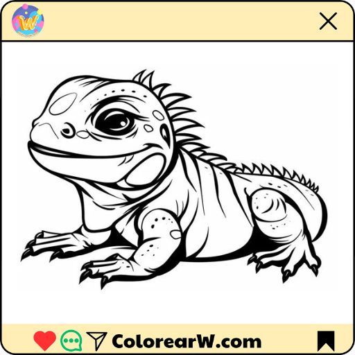 Iguana para colorear thumbnail