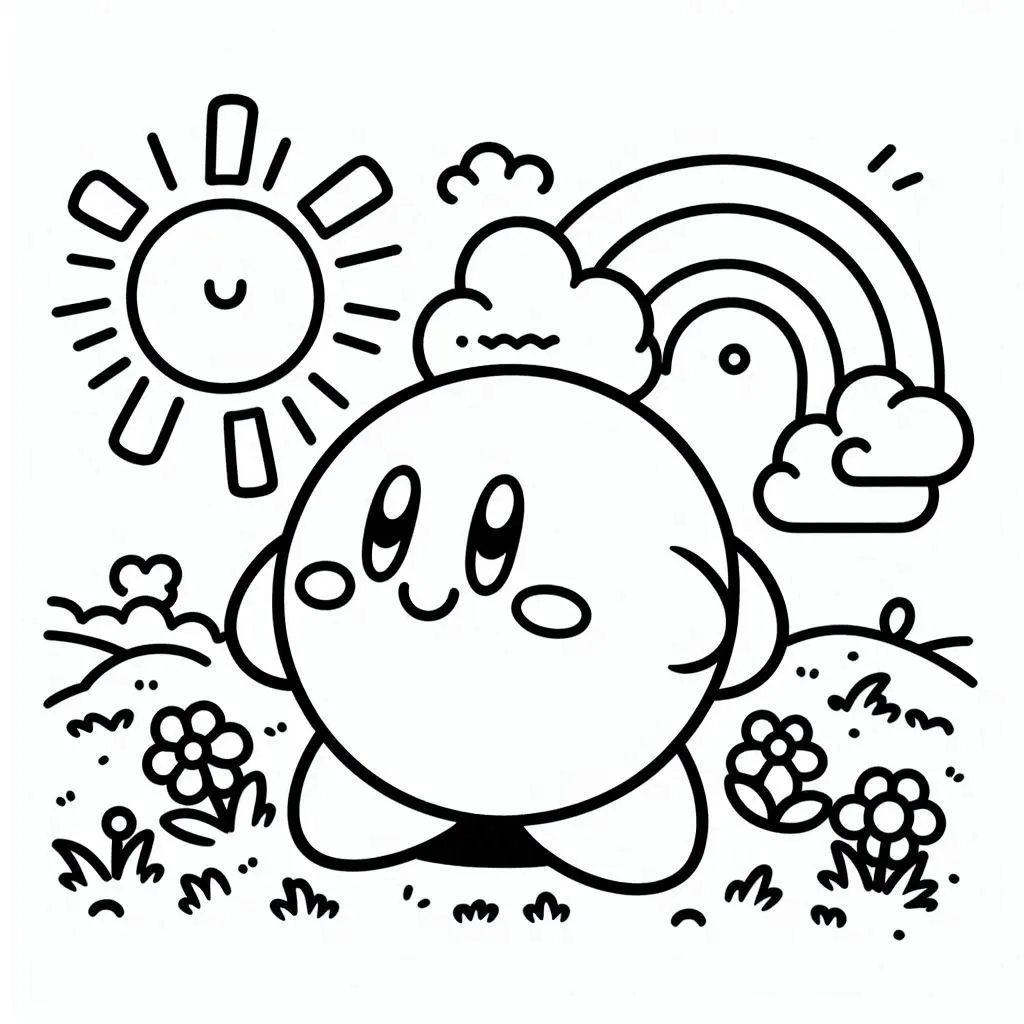 Kirby 16 páginas para colorear gratis Kirby para colorear para adultos