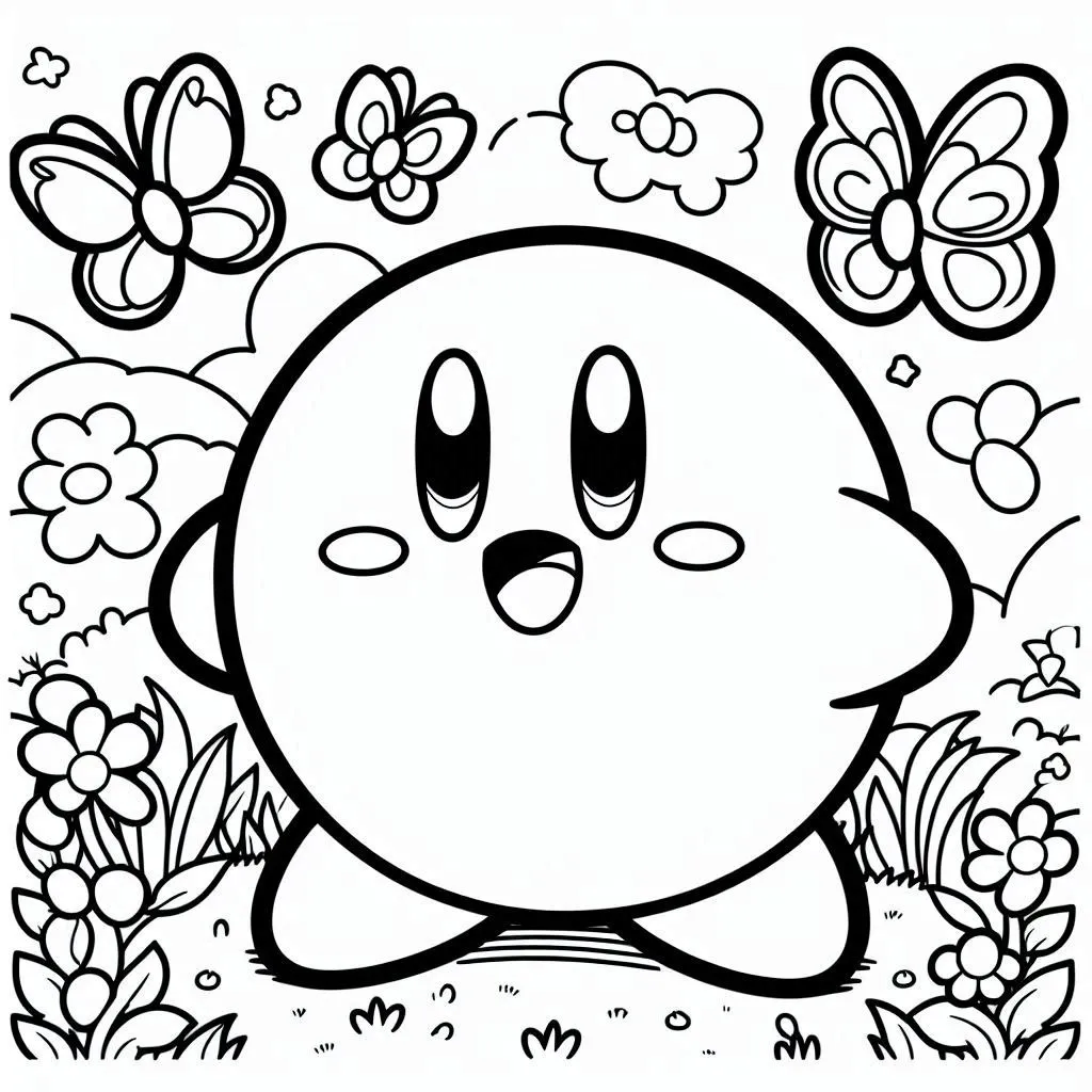 Kirby 17 lindas páginas para colorear Kirby para colorear 1