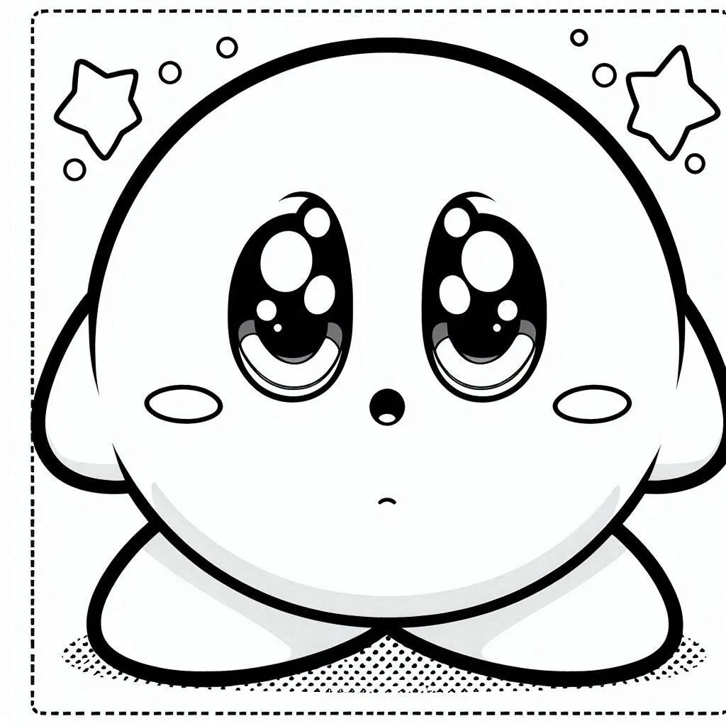 Kirby 18 Kirby para colorear páginas para colorear fáciles