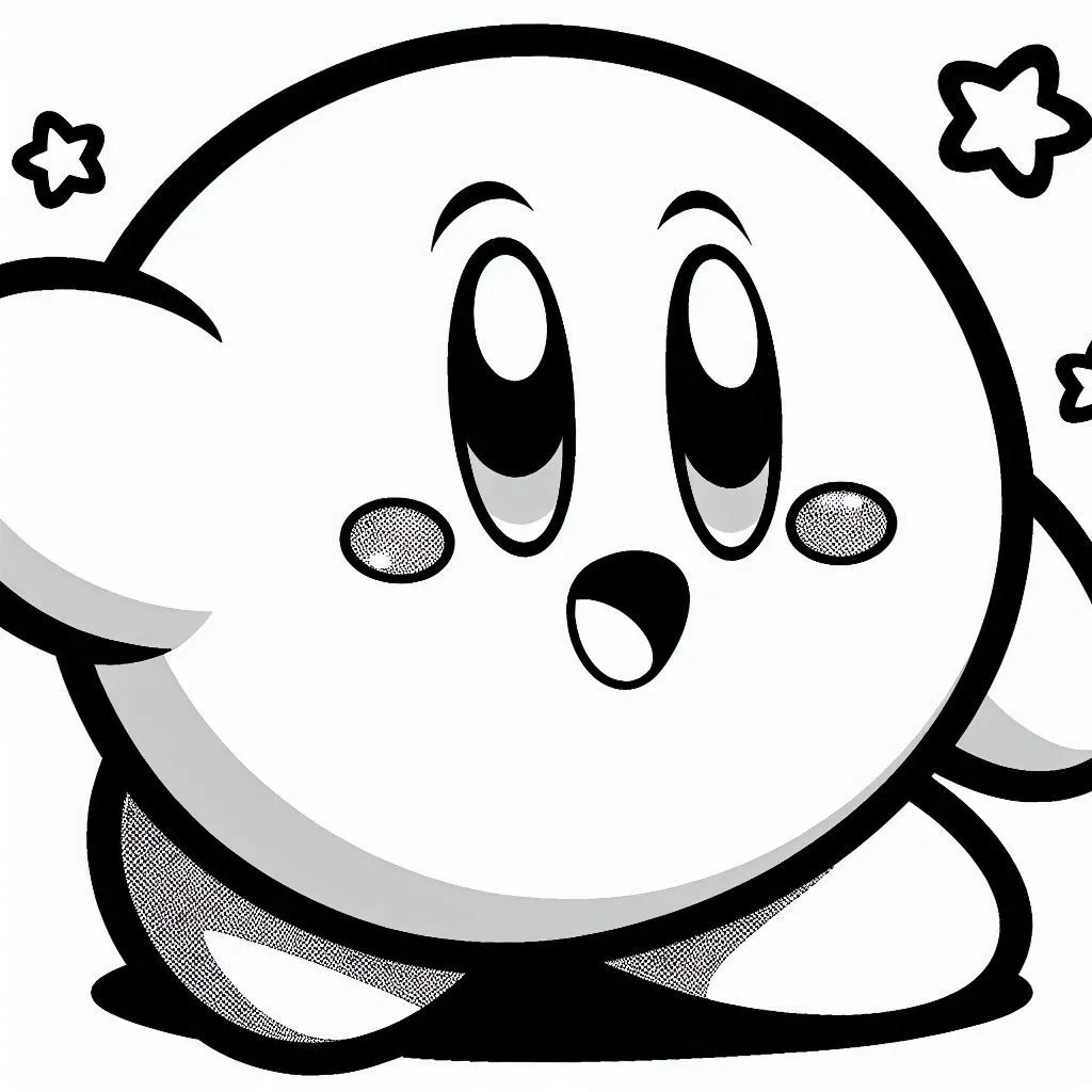 Kirby 4 lindas páginas para colorear Kirby para colorear