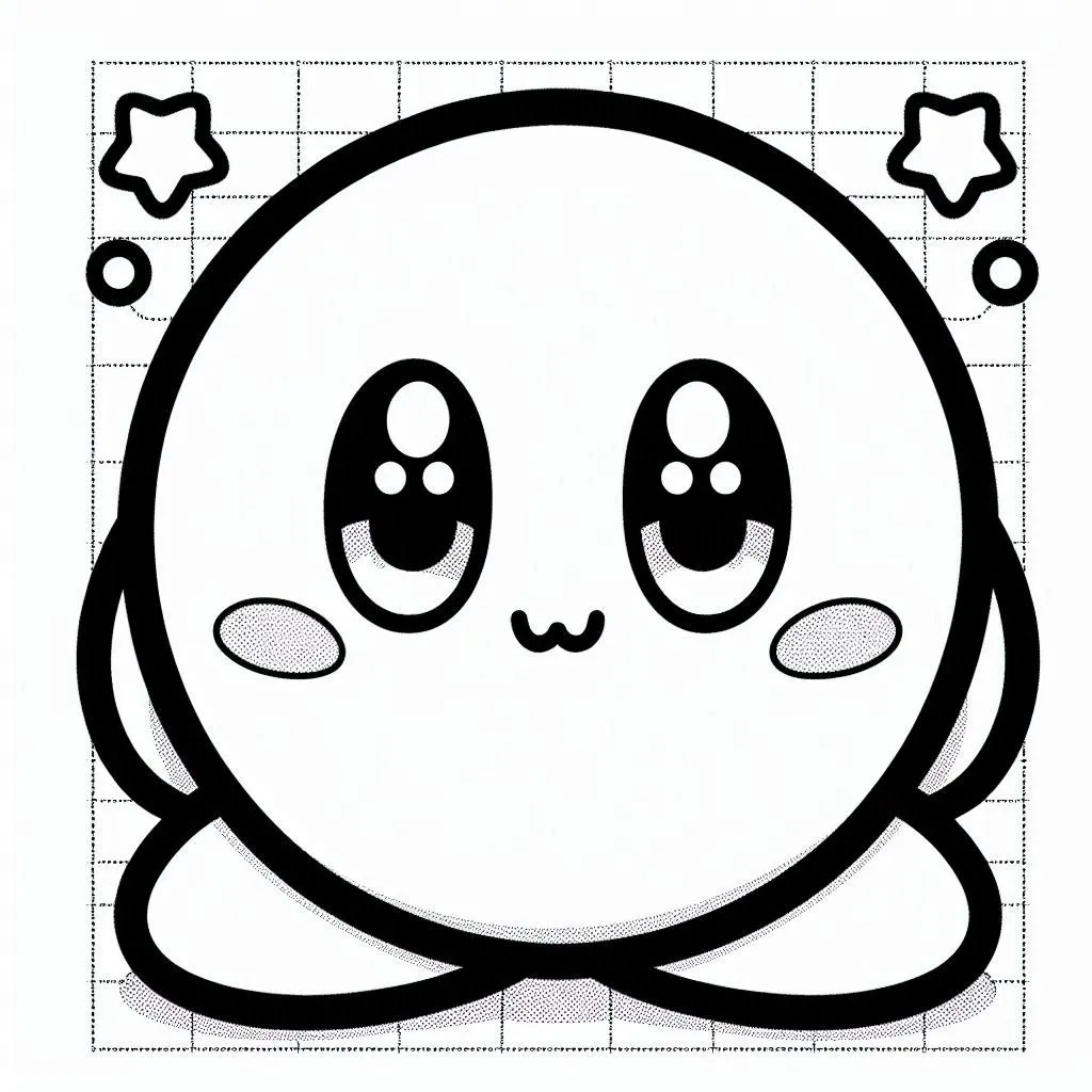 Kirby 7 páginas para colorear para niños Kirby para colorear
