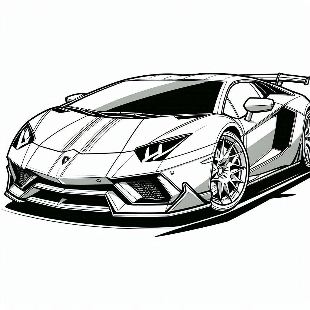 para colorear Lamborghini Aventador 1