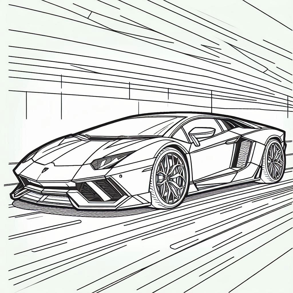 Lamborghini Aventador 13 páginas para colorear para niños