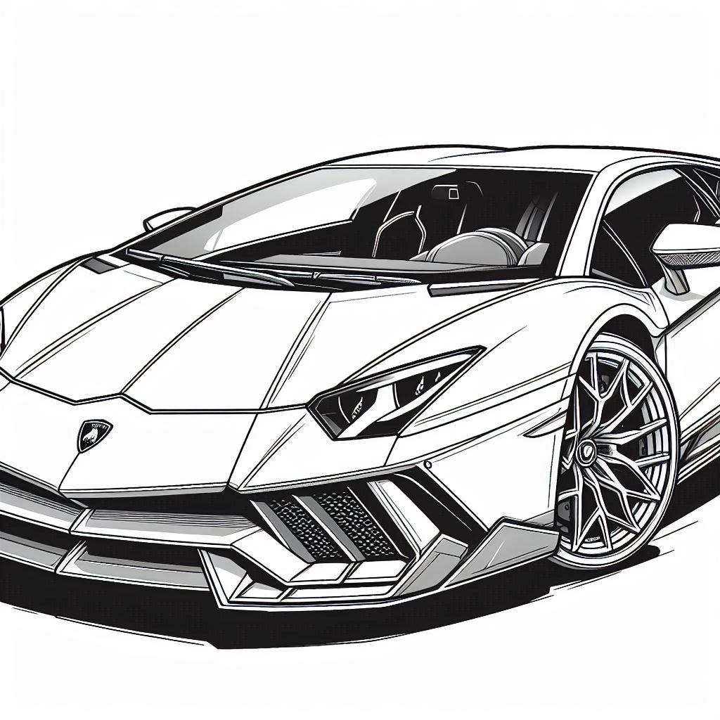 Lamborghini Aventador 15 páginas para colorear