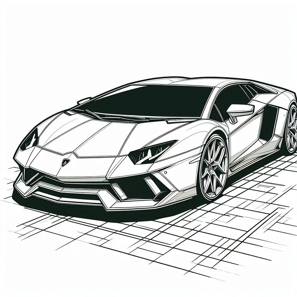 Lamborghini Aventador 17 páginas para colorear imprimibles