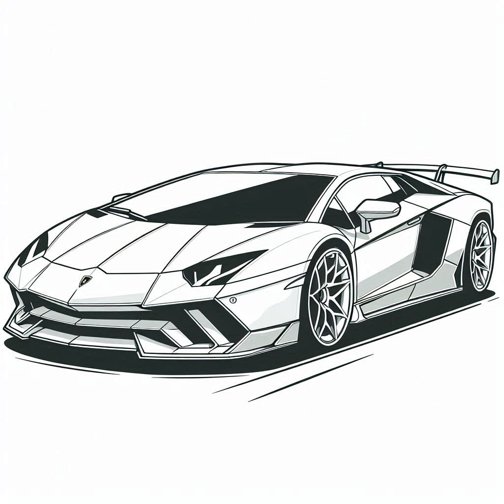 páginas para colorear Lamborghini Aventador 18 imprimibles