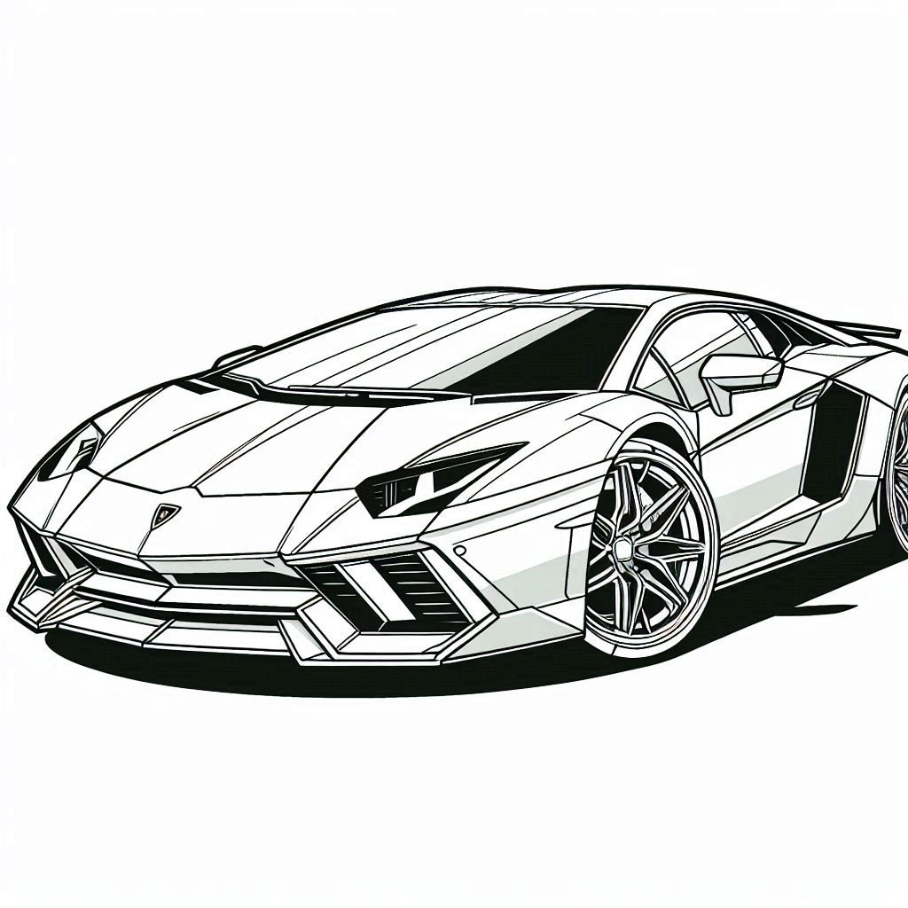 páginas para colorear de árboles Lamborghini Aventador 19 gratis