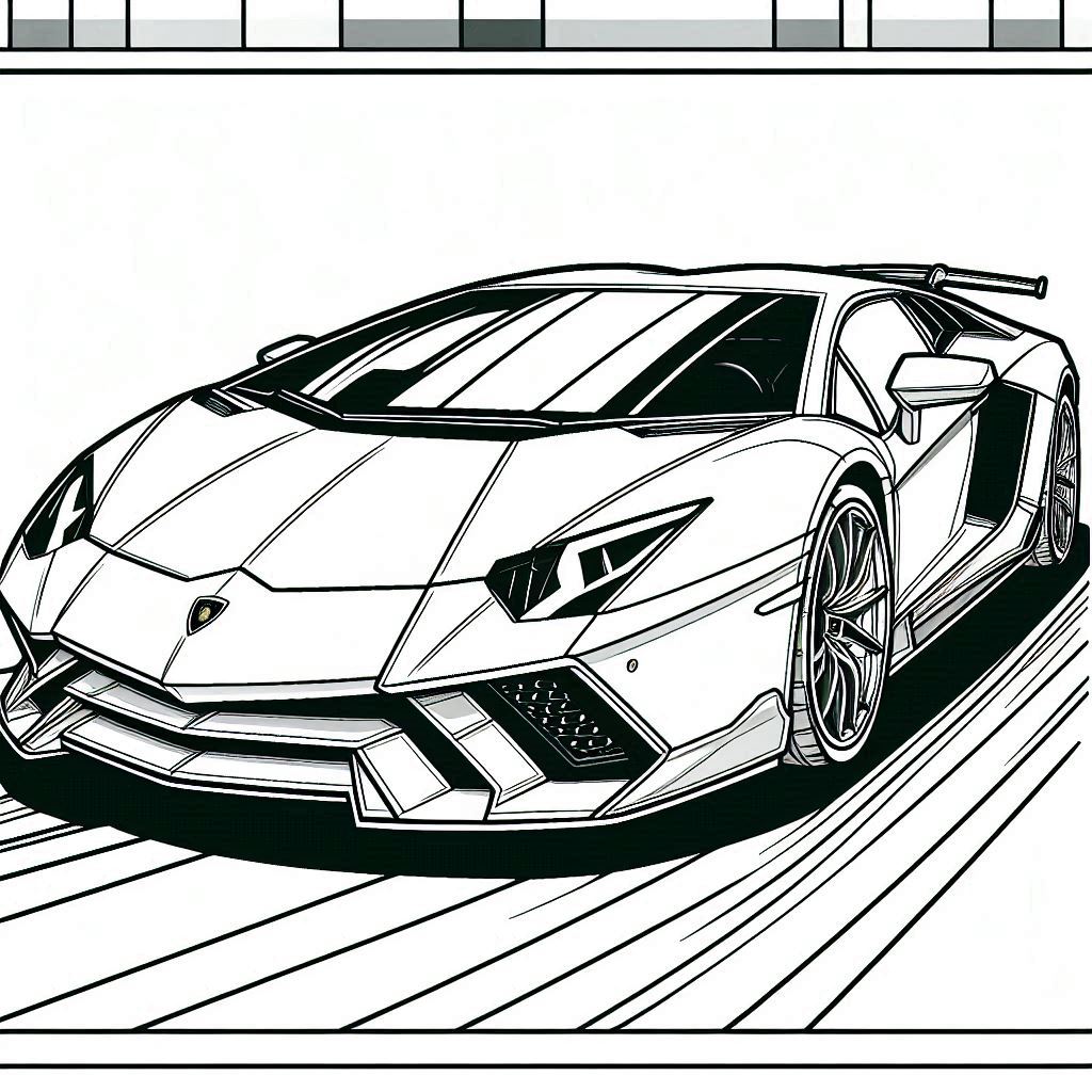 para colorear Lamborghini Aventador 2