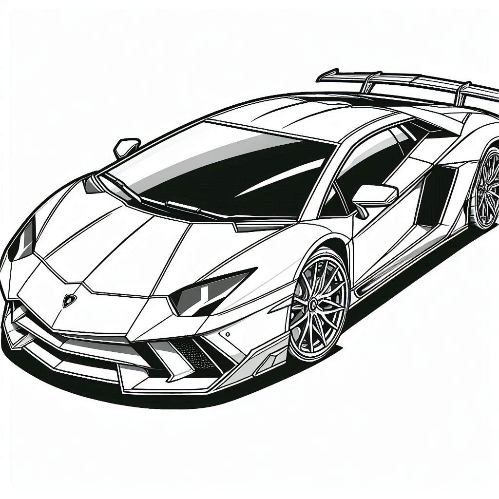 páginas para colorear imprimibles gratis Lamborghini Aventador 5