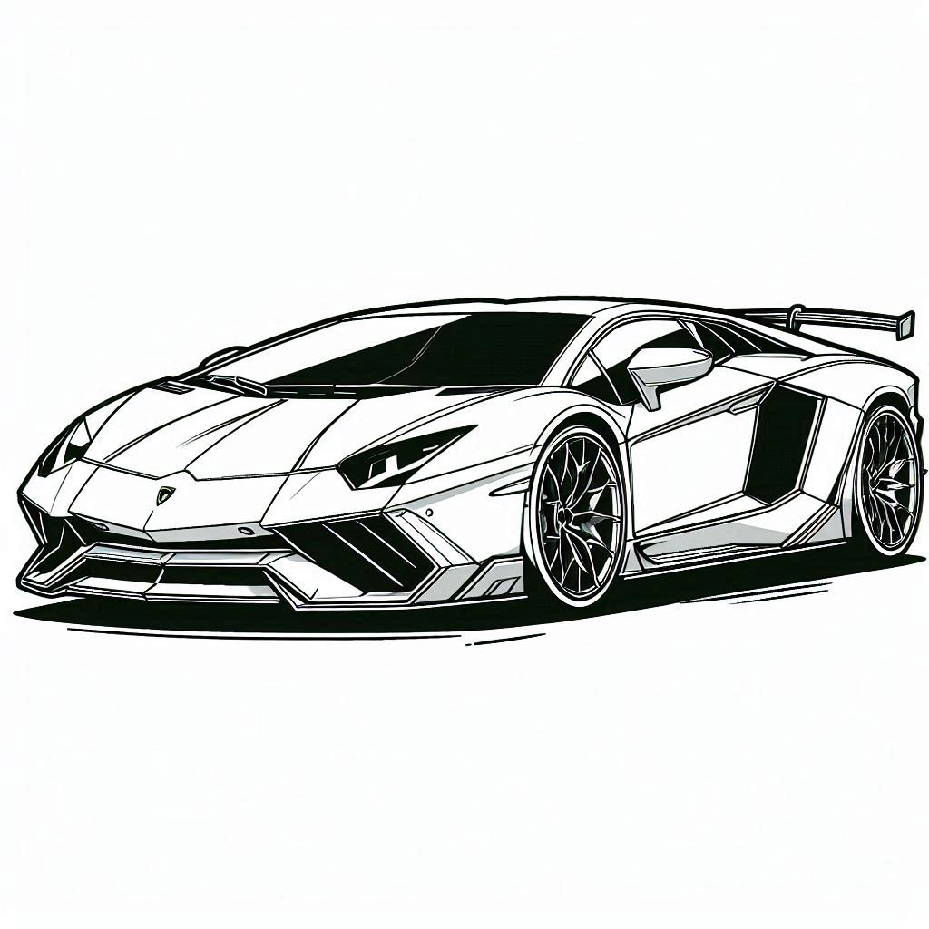 Lamborghini Aventador 6 páginas para colorear gratis