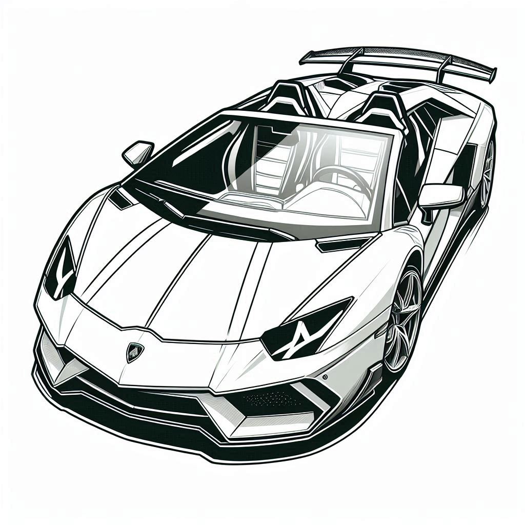 páginas para colorear para Lamborghini Aventador 8