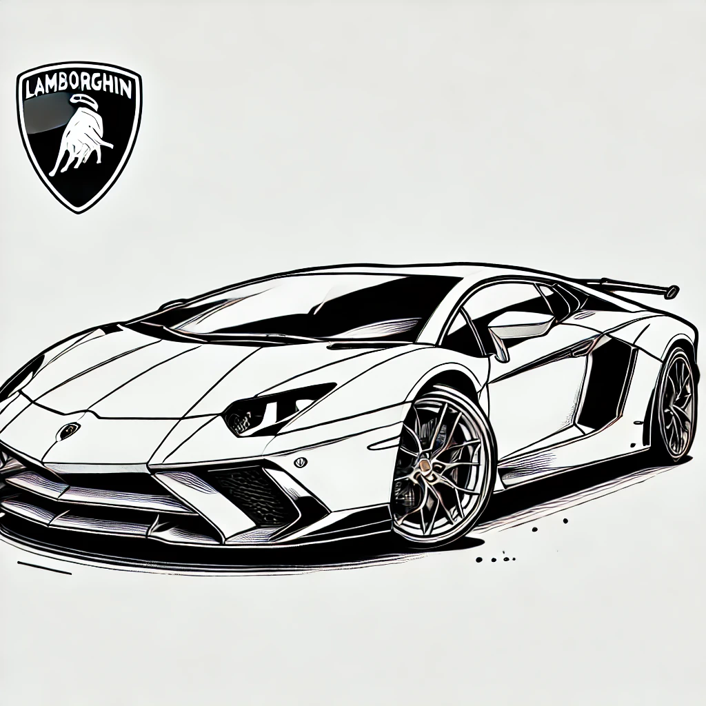 páginas para colorear gratis Lamborghini Aventador pdf