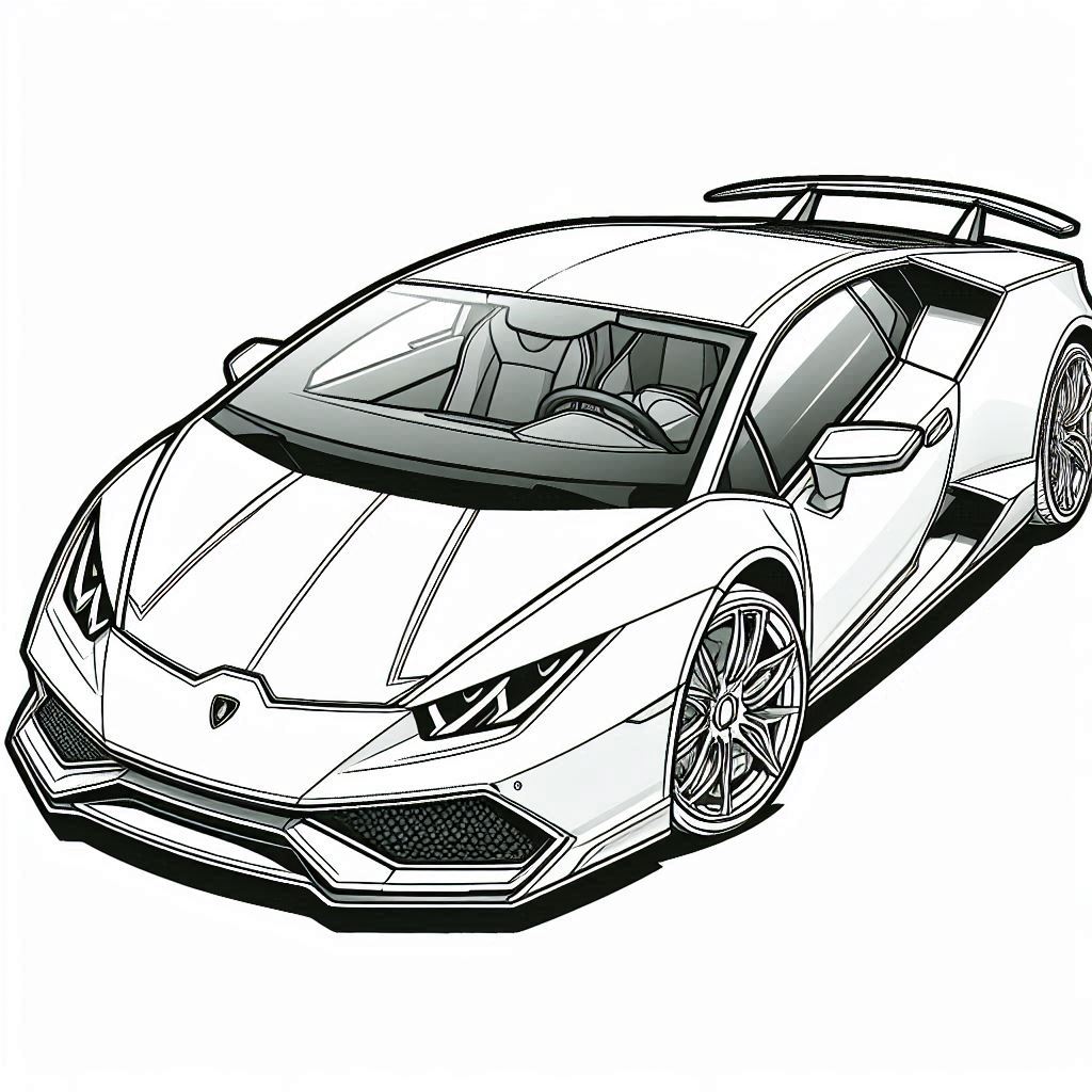 páginas para colorear gratis Lamborghini Huracán 1