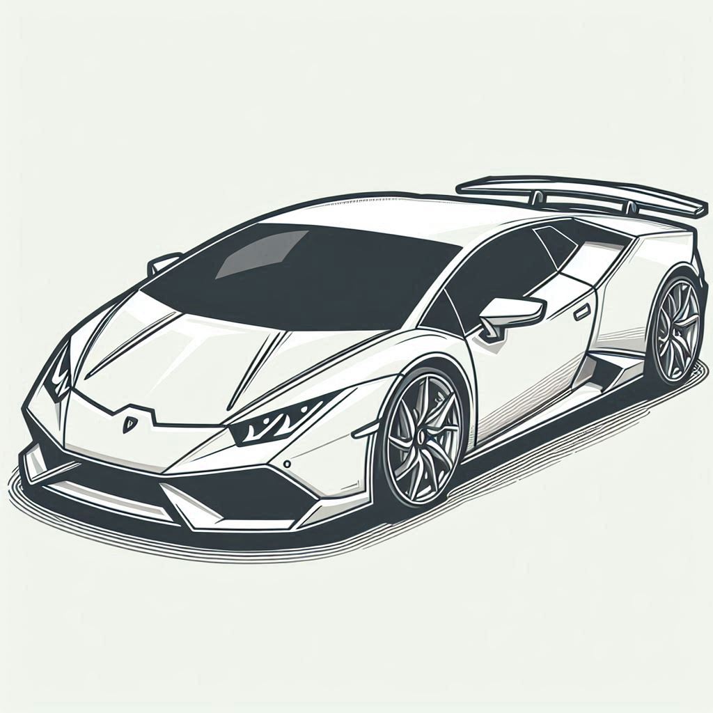 páginas para colorear Lamborghini Huracán 2 imprimibles gratis