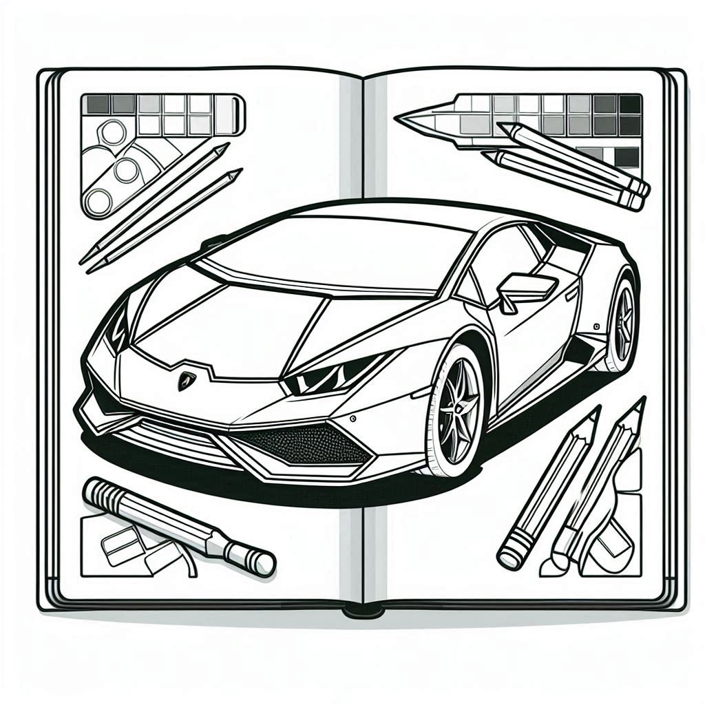 felices páginas para colorear Lamborghini Huracán 3