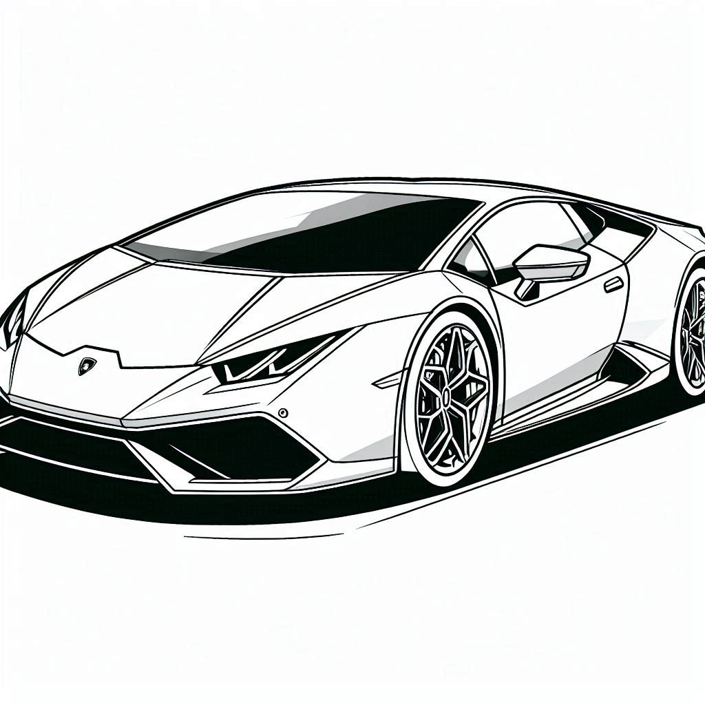 páginas para colorear gratis para adultos Lamborghini Huracán 4