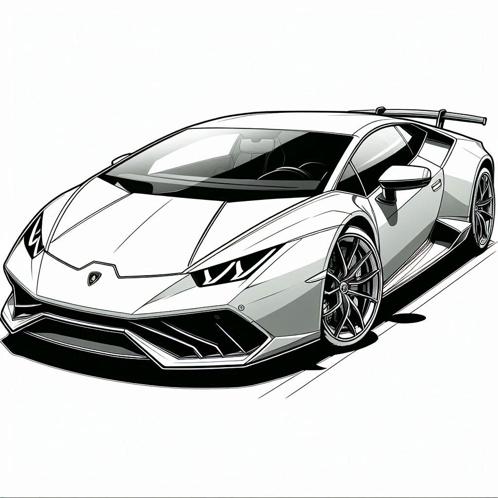 Lamborghini Huracán 5 páginas para colorear para imprimir gratis