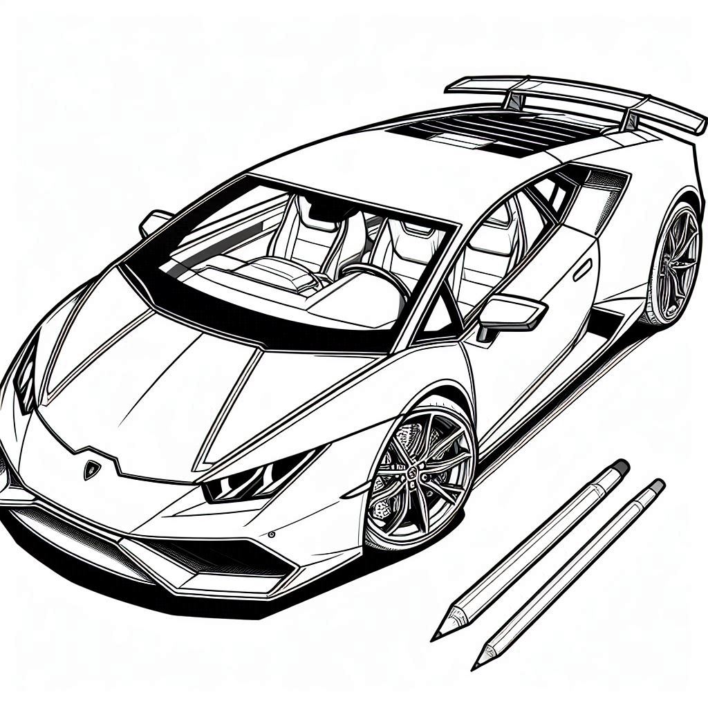 Lamborghini Huracán 7 páginas para colorear gratis