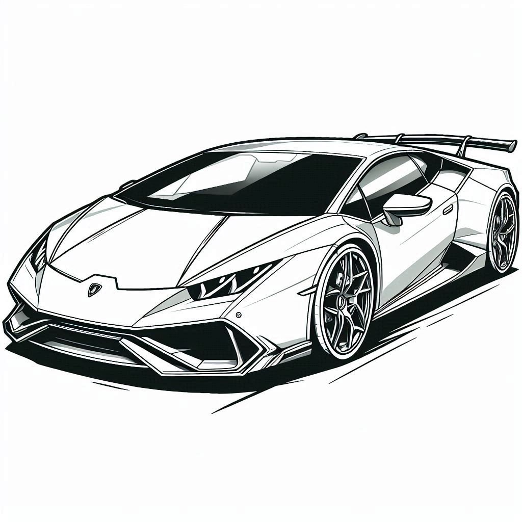 páginas para colorear Lamborghini Huracán