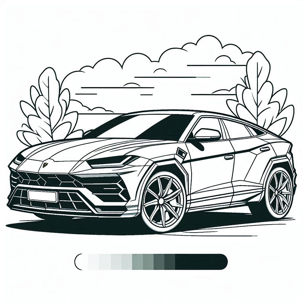 páginas para colorear gratis Lamborghini Urus 1 pdf