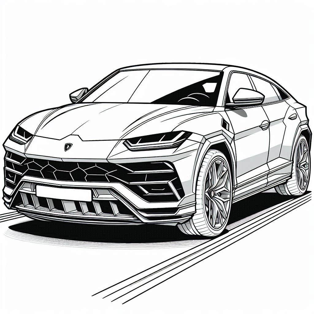 Lamborghini Urus 2 páginas para colorear para adultos