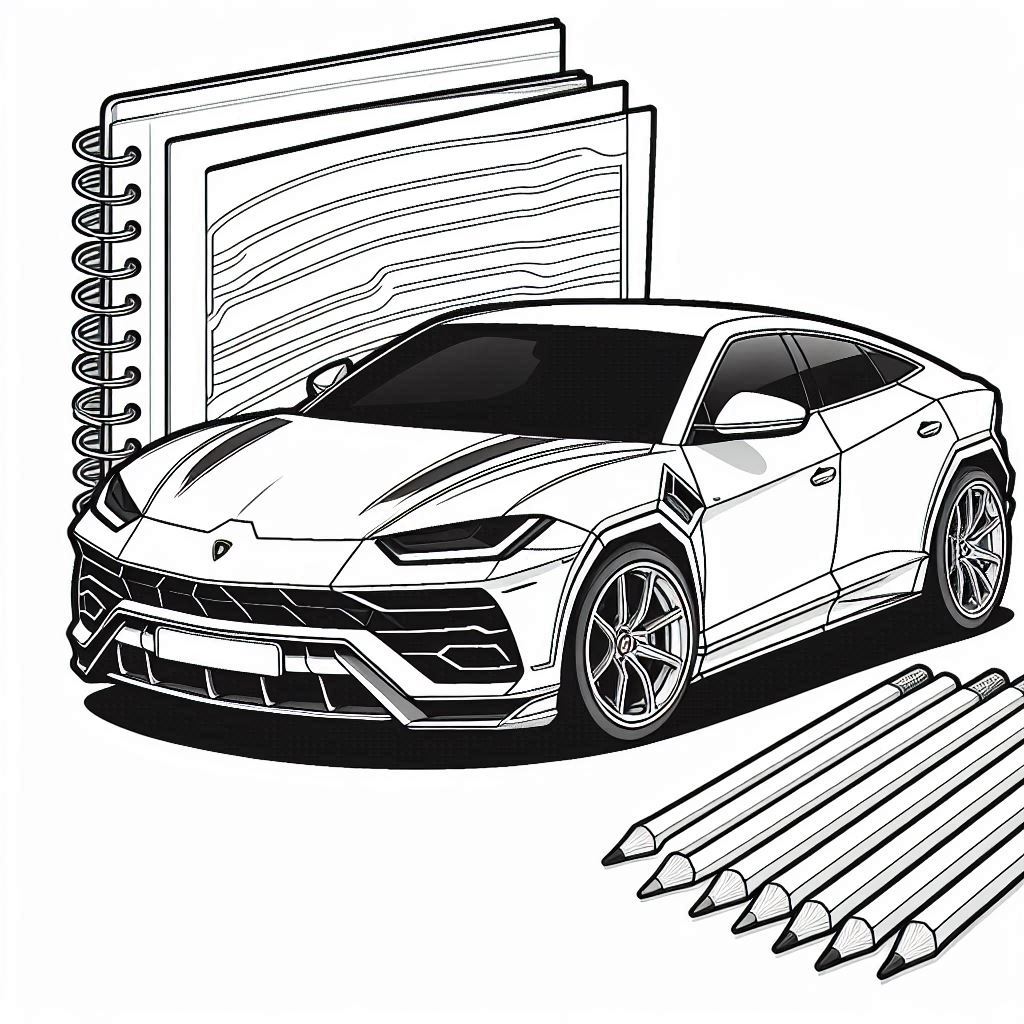 páginas para colorear de árboles Lamborghini Urus 3 gratis