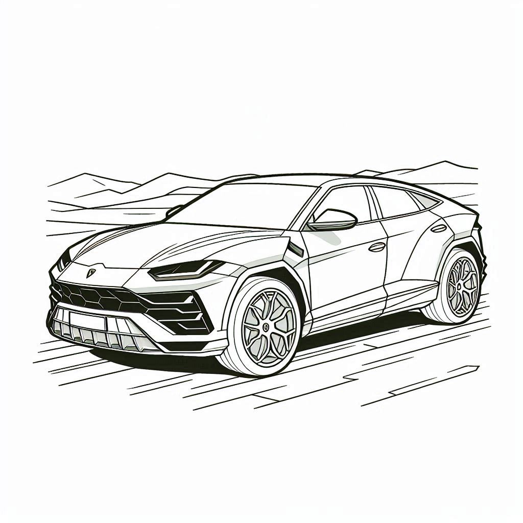 páginas para colorear Lamborghini Urus 4 imprimibles