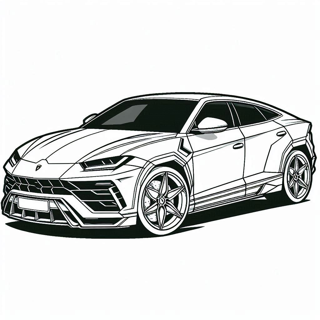 Lamborghini Urus 5 páginas para colorear fáciles