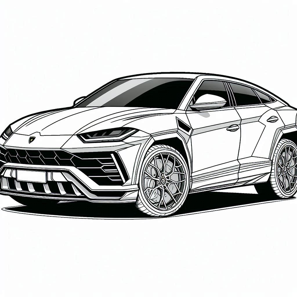 páginas para colorear imprimibles gratis Lamborghini Urus 8