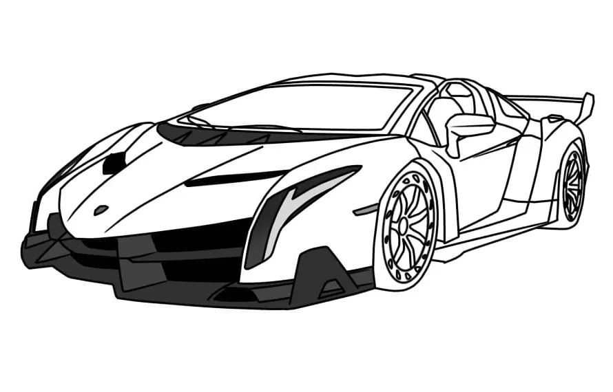 páginas para colorear detalladas de Lamborghini para Colorear 1 para adultos