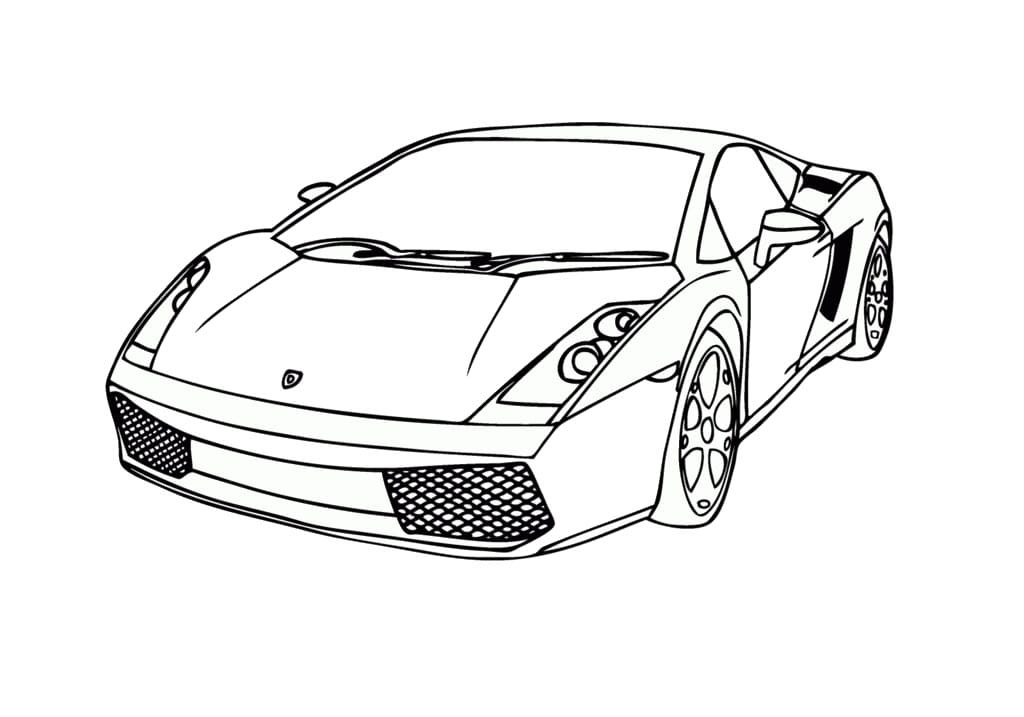 Lamborghini para Colorear 3 páginas para colorear fáciles