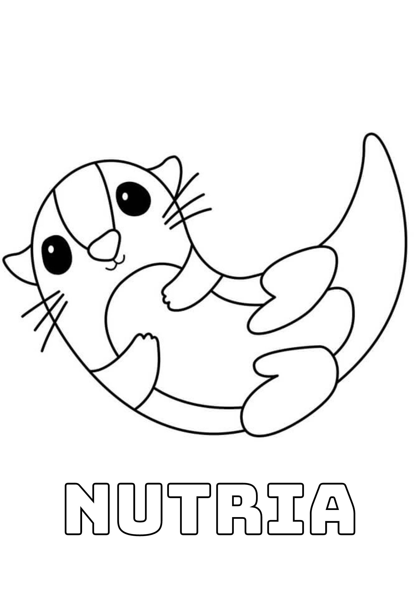 páginas para colorear imprimibles Nutria para colorear 4