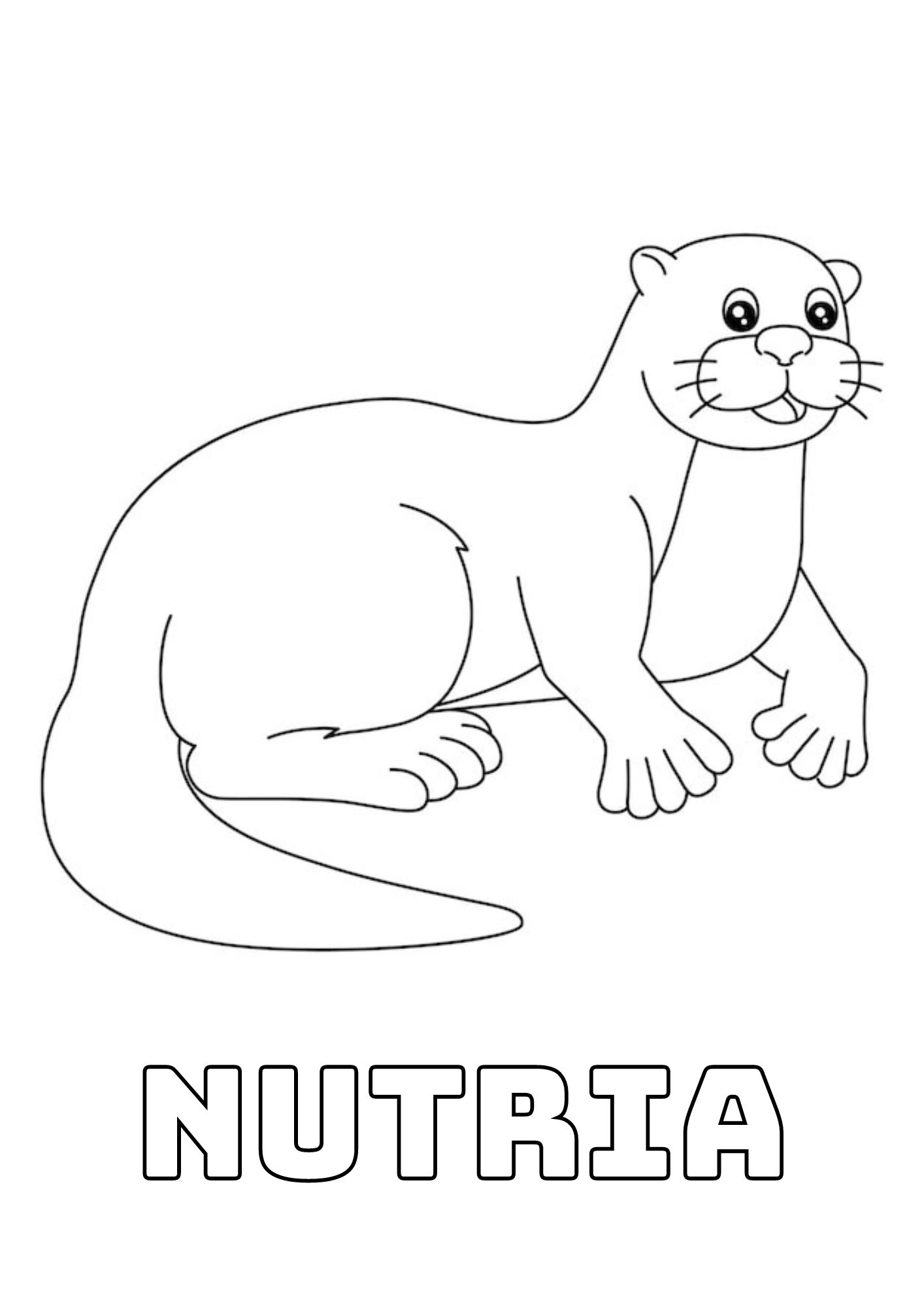 felices páginas para colorear Nutria para colorear 5