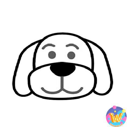 Dibuja un perro juguetón con ColorearW.com 4 felices páginas para colorear Ojos curiosos y una sonrisa