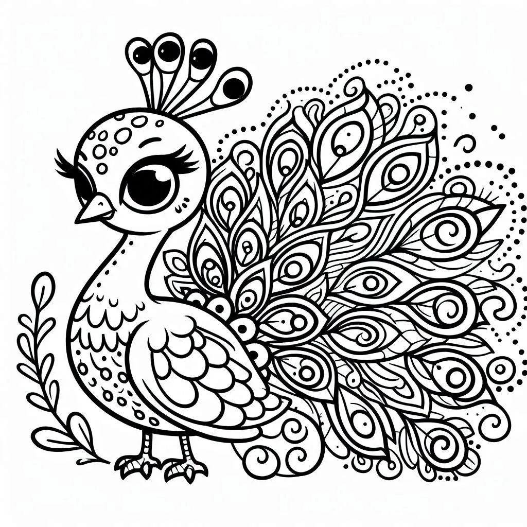 Pavo Real 5 Pavo real para colorear páginas para colorear