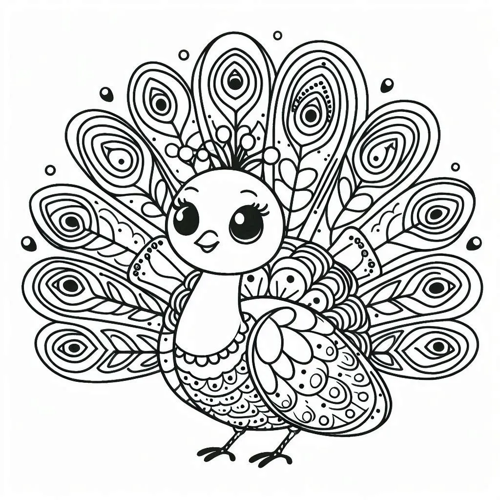 Pavo Real 10 Pavo real para colorear páginas para colorear para imprimir gratis