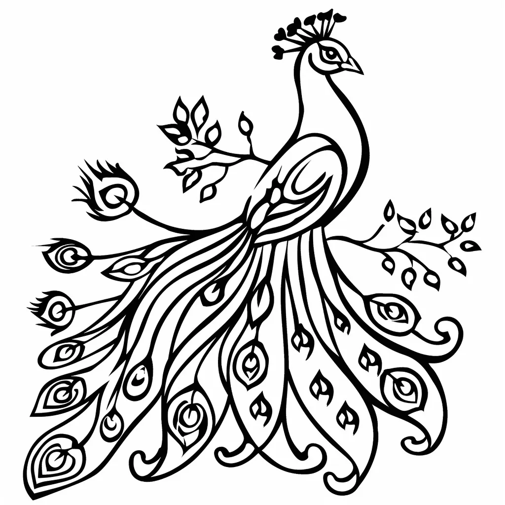 Pavo Real 14 páginas para colorear detalladas de Pavo real para colorear