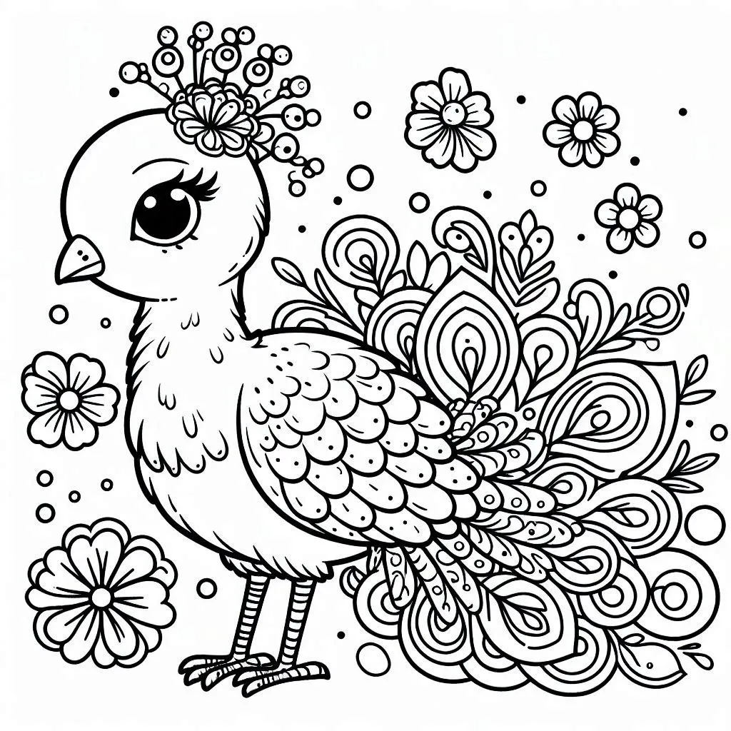 Pavo Real 4 colorear páginas de Pavo real para colorear