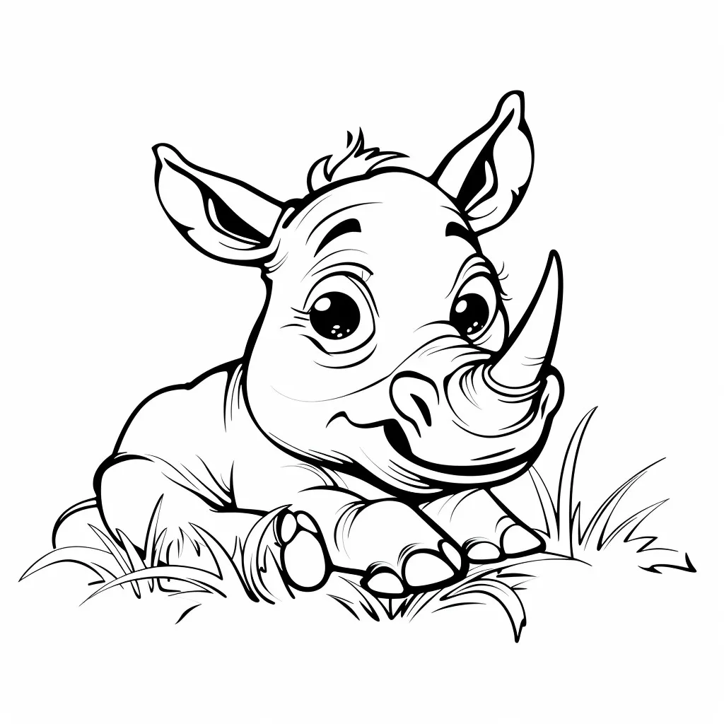 páginas para colorear de preescolar Rinoceronte para colorear